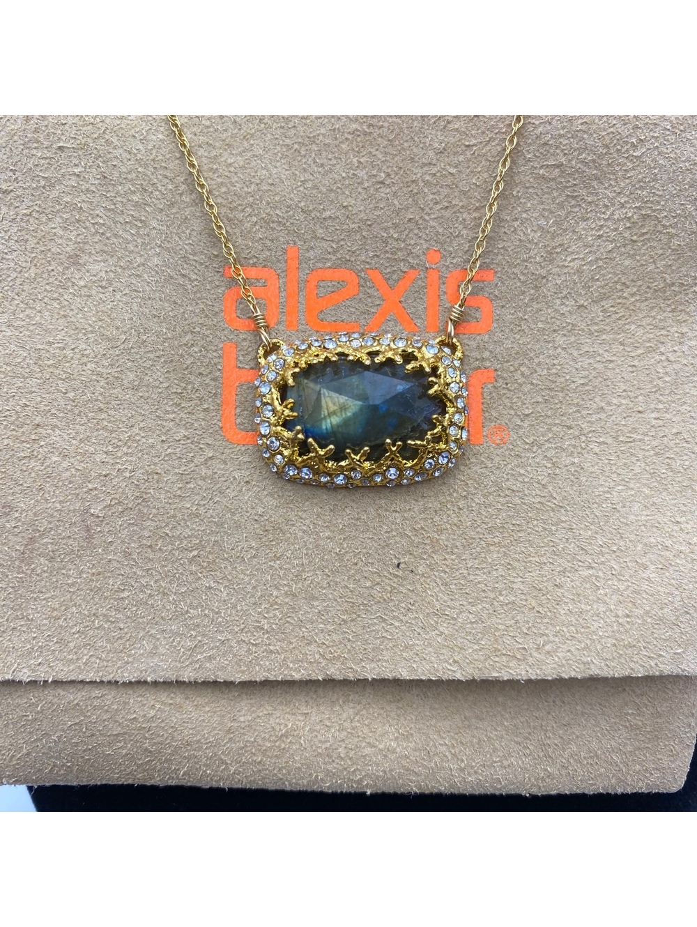 Alexis Bittar Gold Tone Labradorite Pendant Necklace